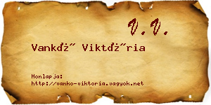 Vankó Viktória névjegykártya